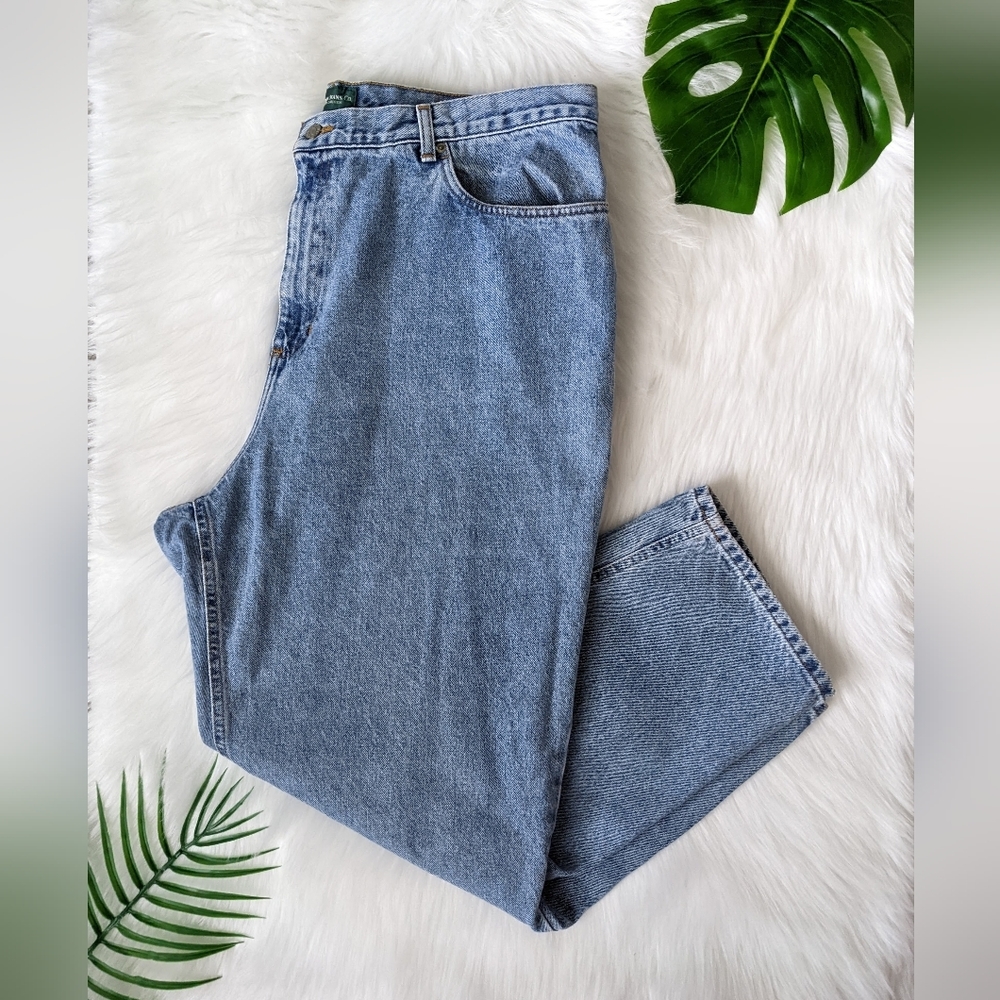 Ralph Lauren plus light wash denim straight leg jeans size 22W